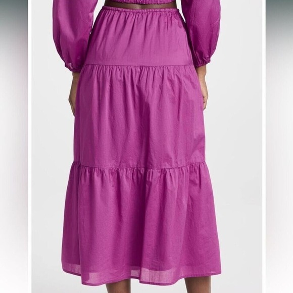 Rails Mary Midi Ruffle Skirt Berry Size S - Picture 2 of 3